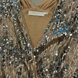 ASTR the Label Sequin Bodysuit Top